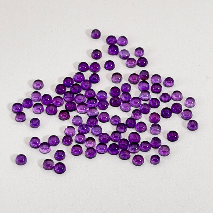Amethyst cabochons 3mm round