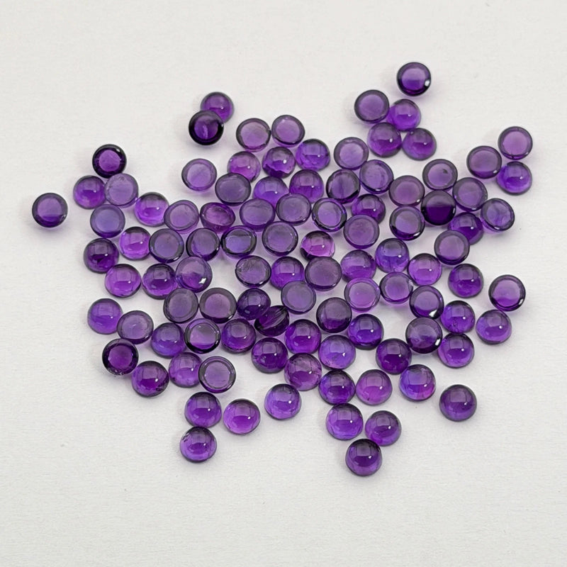 Amethyst cabochons 4mm round