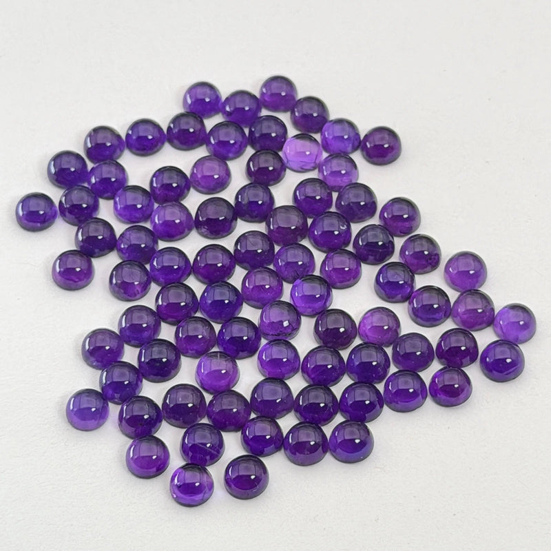 Amethyst cabochons 5mm round