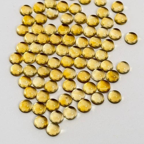 Citrine cabochons 5 mm round