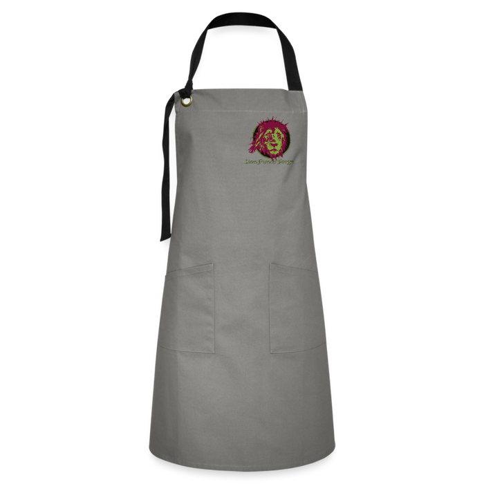 Cotton  Apron by Lion Punch Forge - gray/black