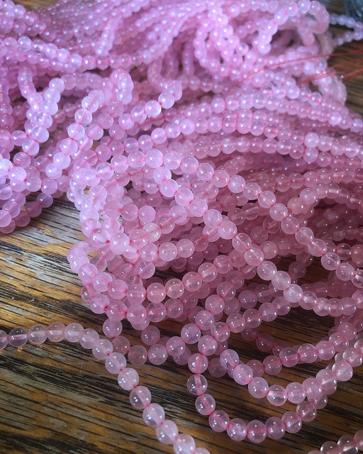 rose quartz seed beads Rose Quartz Beads 4.5mm round