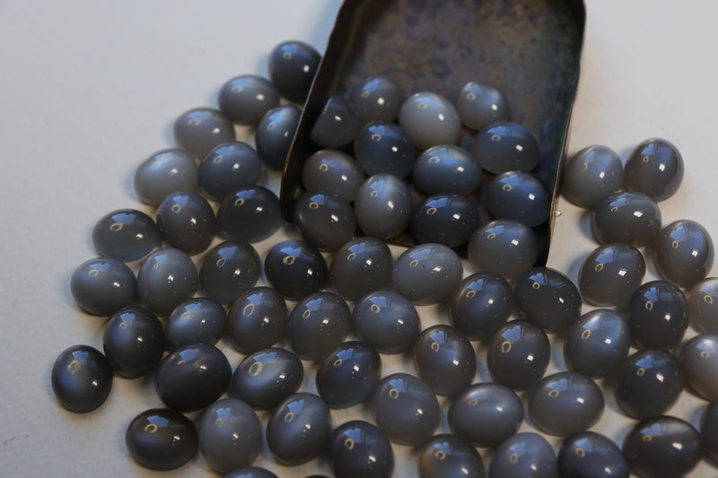 Blue Grey Moonstone Cabochons 12x10 Oval