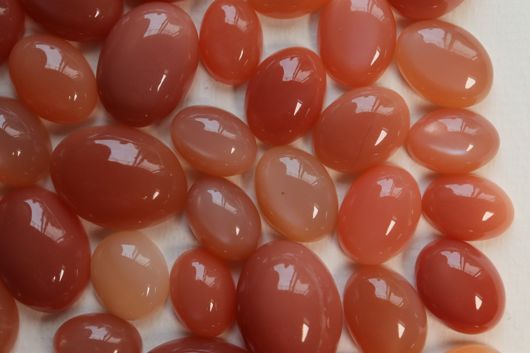 Peach moonstone Oval Cabochons