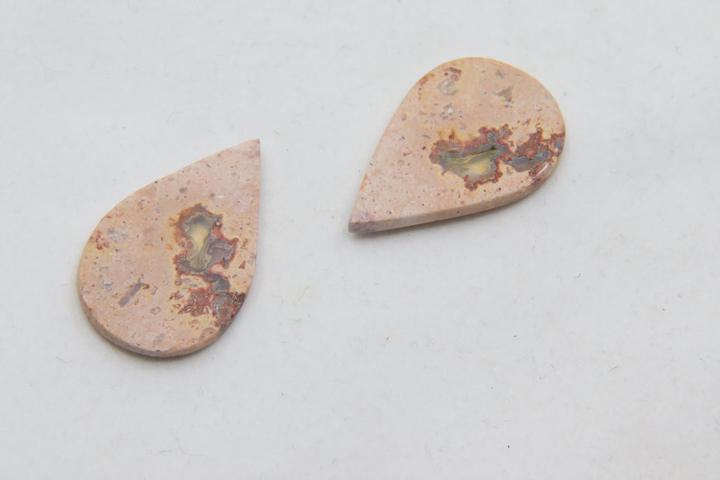 Mexican Boulder Opal pair of Cabochons