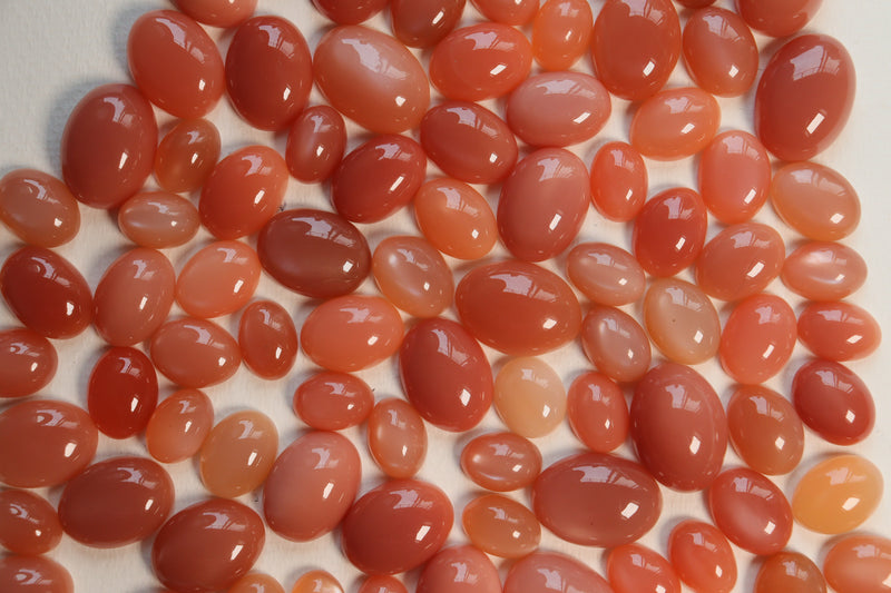 Peach moonstone Oval Cabochons