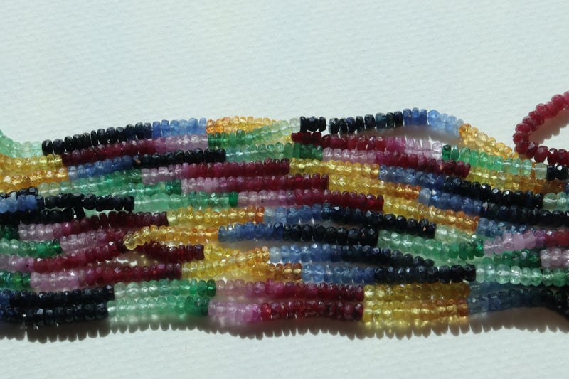 Ruby, Sapphire, and Emerald Faceted Beads
