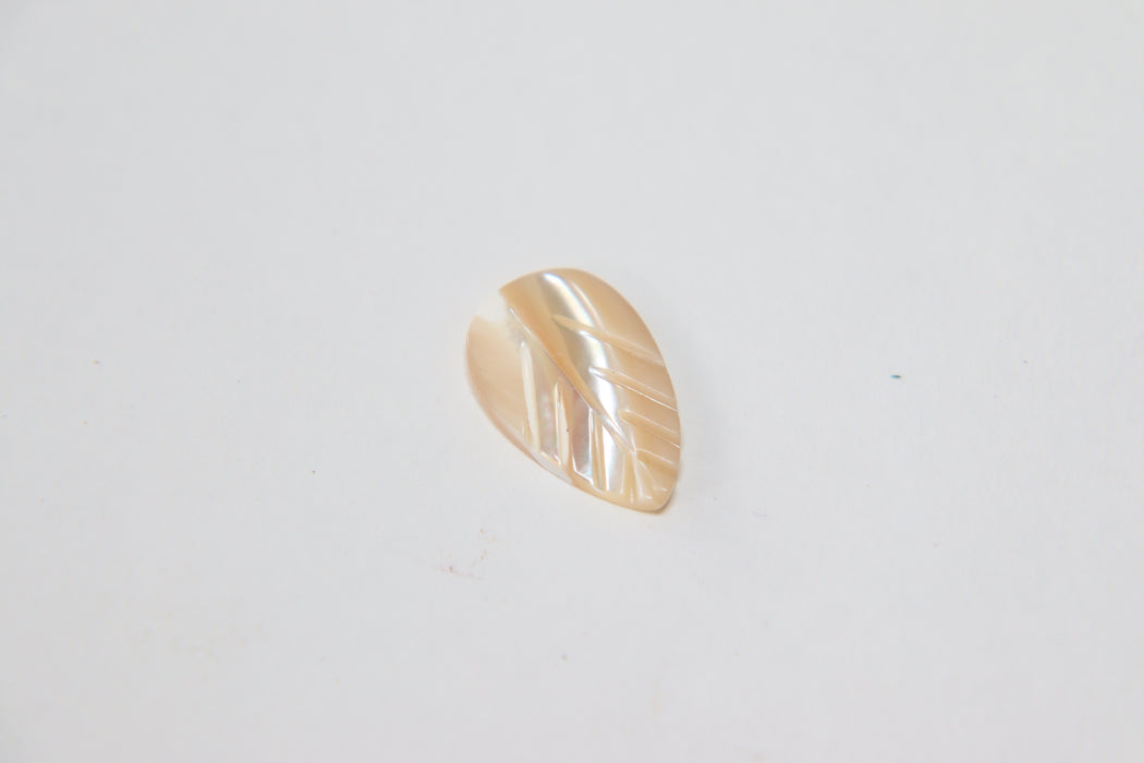 Carved Mother Of Pearl Leaf Cabochons