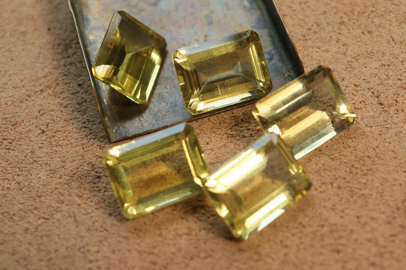 Corte Cojín De Cuarzo Limón Facetado