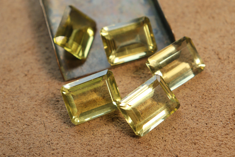 Corte Cojín De Cuarzo Limón Facetado