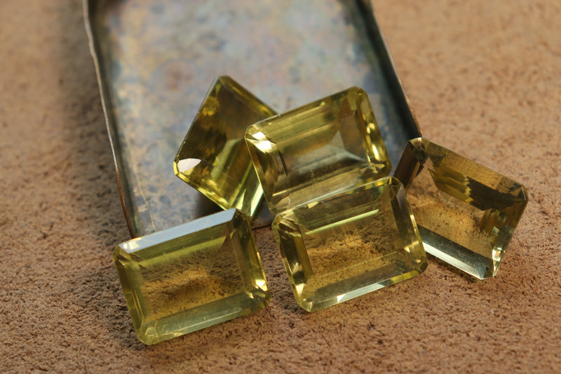 Corte Cojín De Cuarzo Limón Facetado