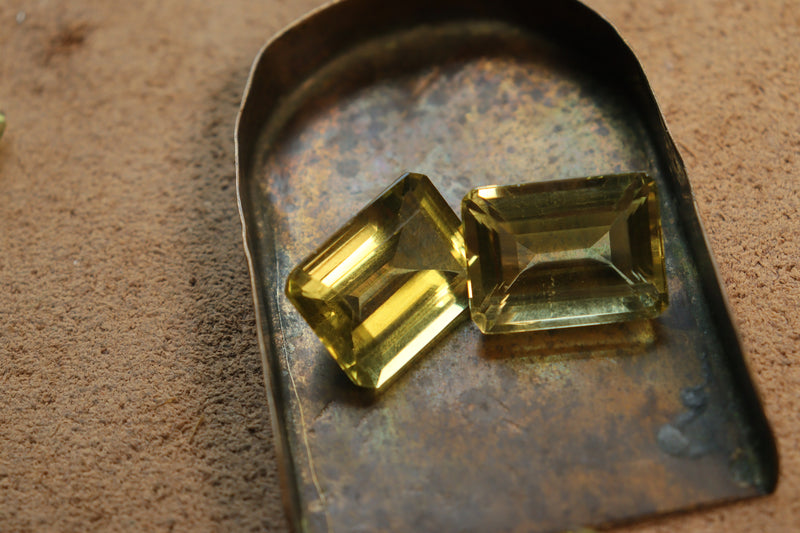 Corte Cojín De Cuarzo Limón Facetado