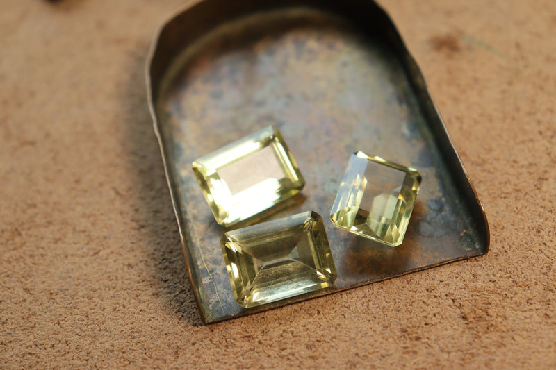 Corte Cojín De Cuarzo Limón Facetado