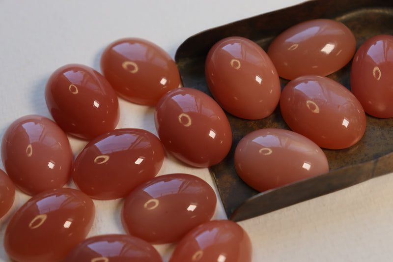 Peach moonstone Oval Cabochons