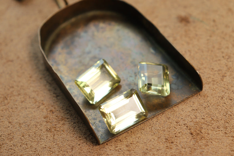 Corte Cojín De Cuarzo Limón Facetado