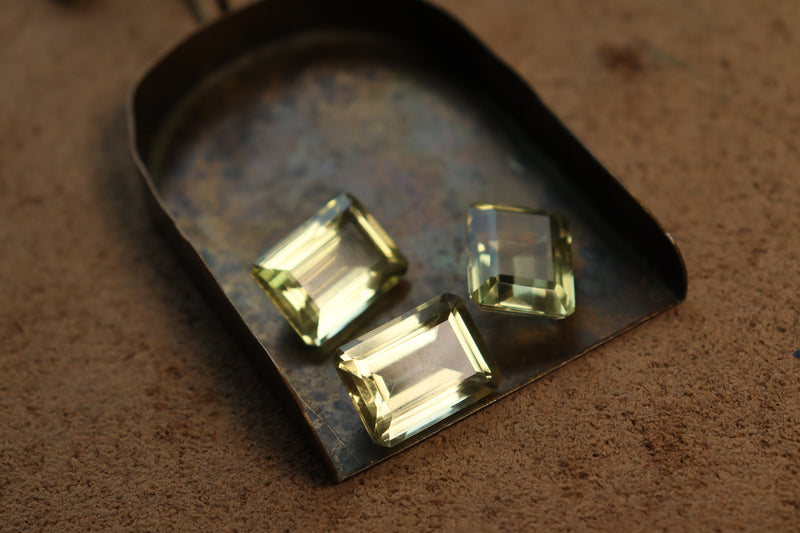 Corte Cojín De Cuarzo Limón Facetado