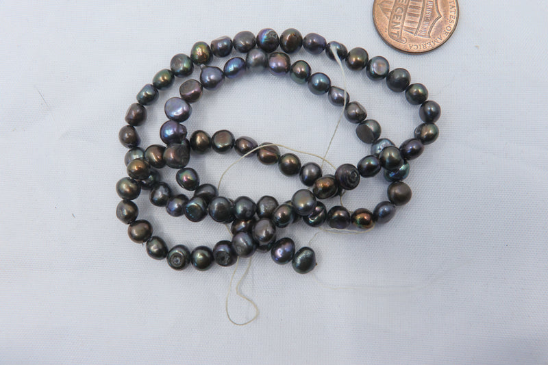 Dark Metallic Tones Freshwater Pearls