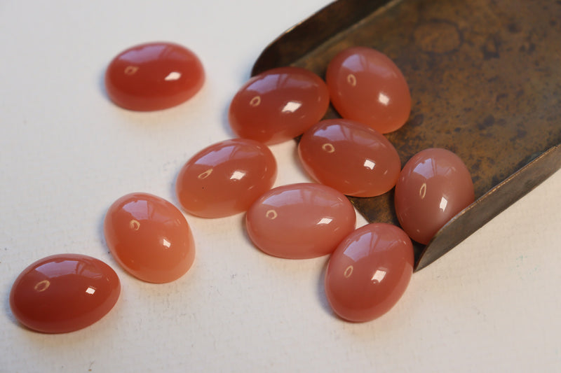 Peach moonstone Oval Cabochons