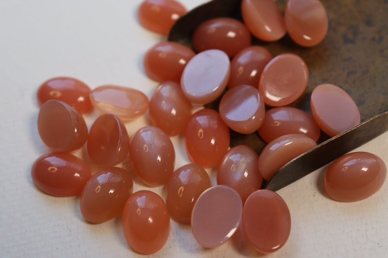 Peach moonstone Oval Cabochons