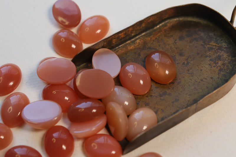 Peach moonstone Oval Cabochons