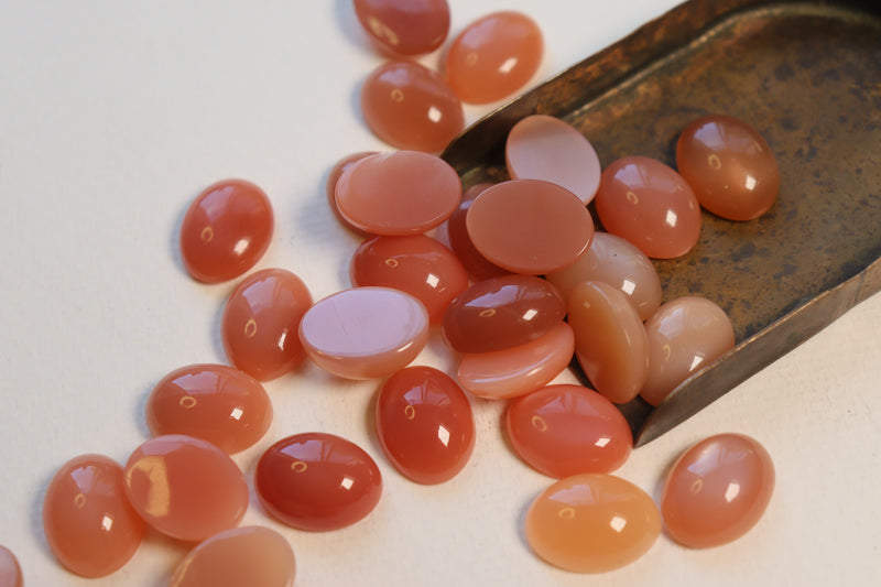 Peach moonstone Oval Cabochons