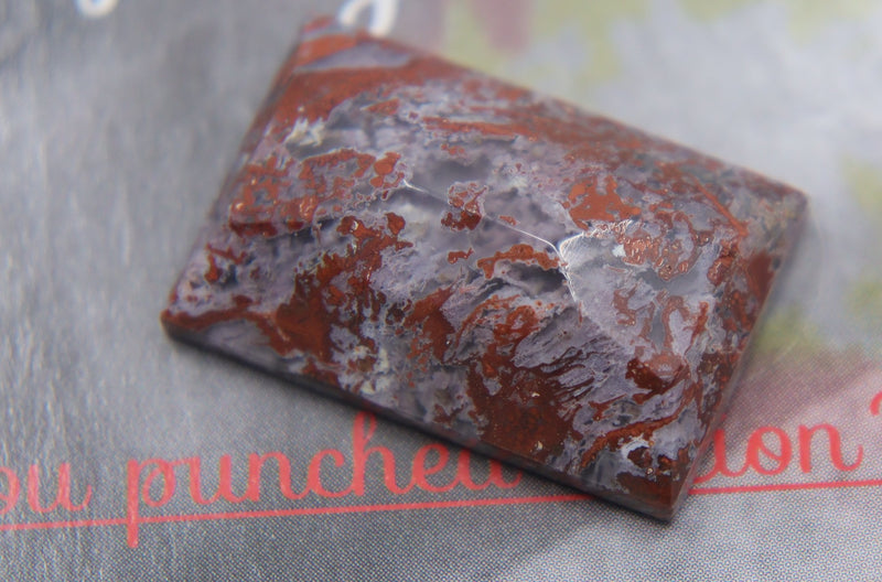 Rose Cut Blood Plume Cabochon