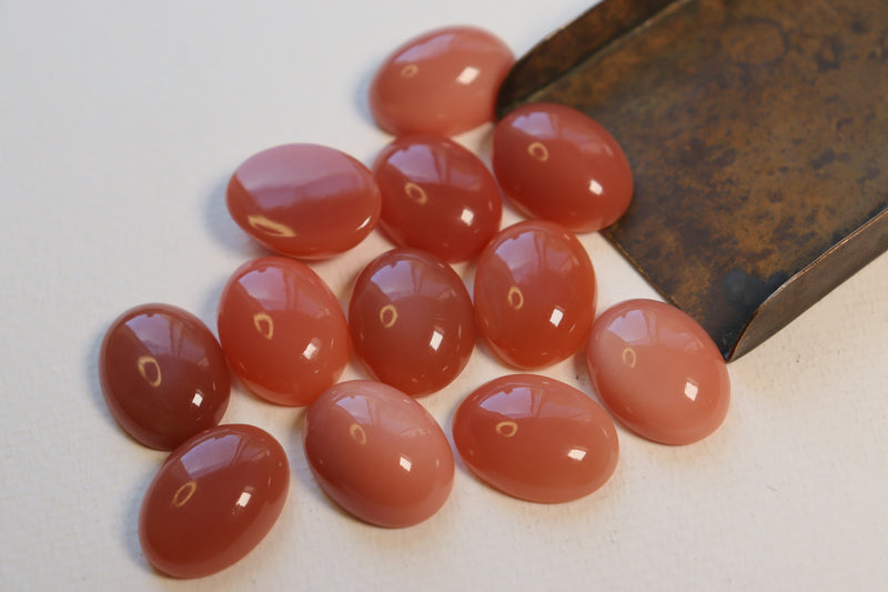 Peach moonstone Oval Cabochons