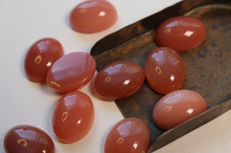 Peach moonstone Oval Cabochons