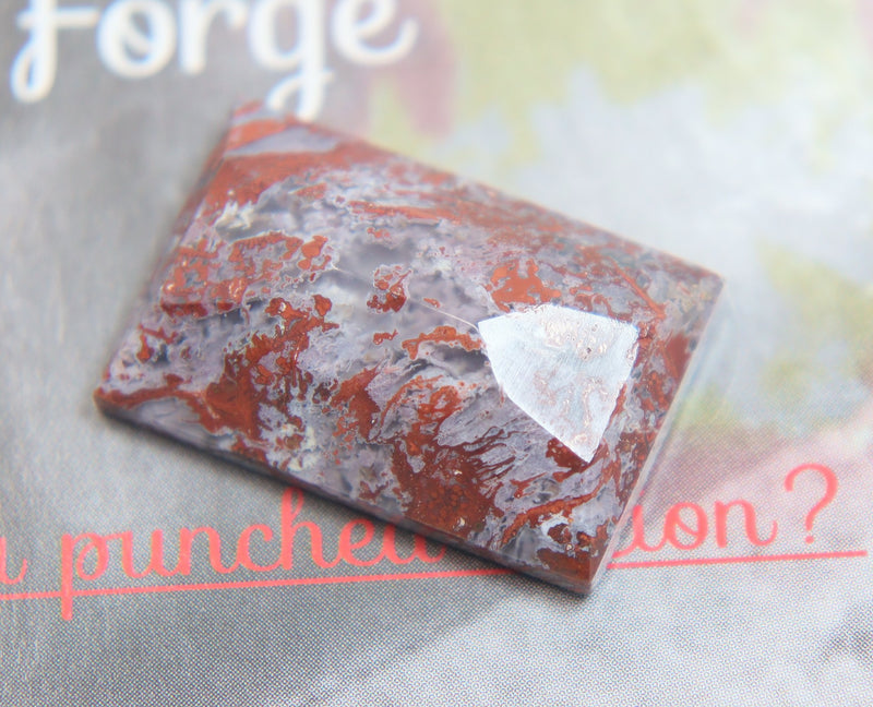 Rose Cut Blood Plume Cabochon