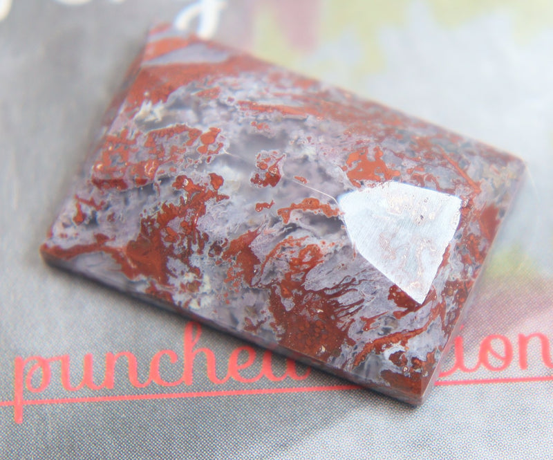 Rose Cut Blood Plume Cabochon