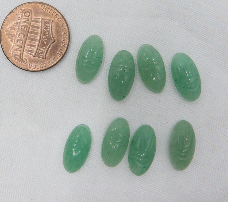 Vintage Long Oval Scarab  Cabochons