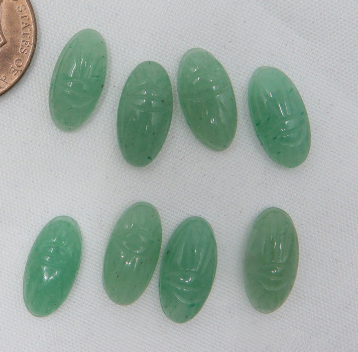 Vintage Long Oval Scarab  Cabochons