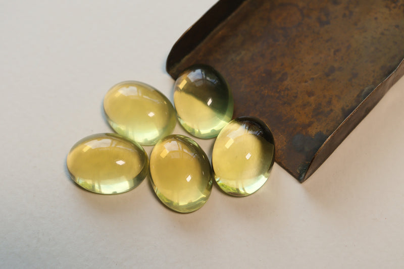 Lemon Quartz Oval Cabochons