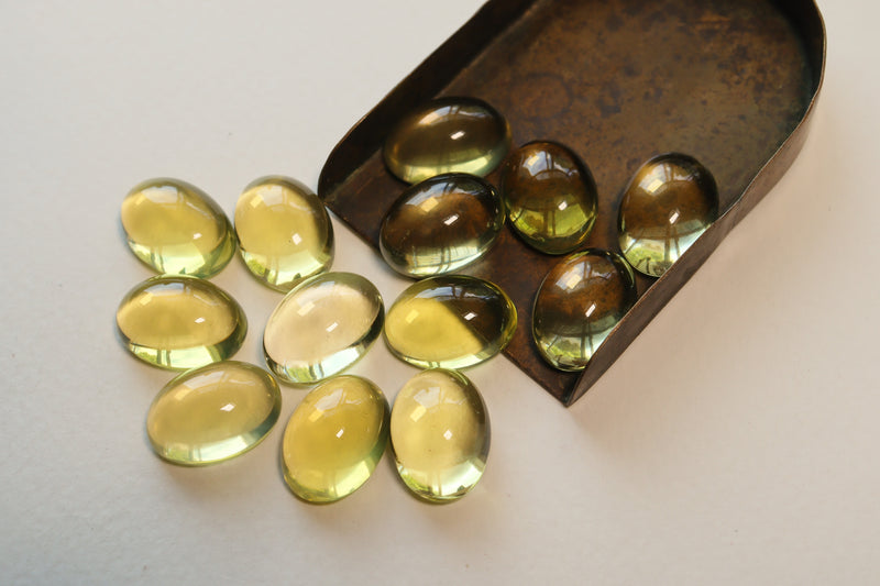 Lemon Quartz Oval Cabochons