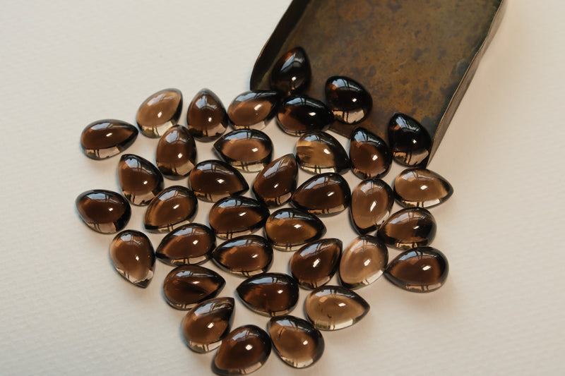 Smokey Quartz Pear Cabochons