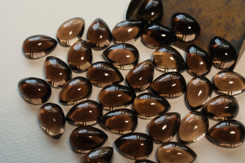 Smokey Quartz Pear Cabochons