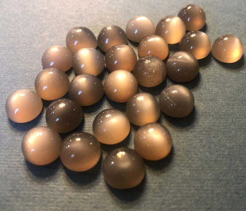 Cabochons Pierre de Lune grise 9mm rond