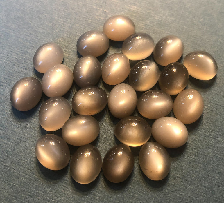 Grey Moonstone cabochons 10x8 Oval