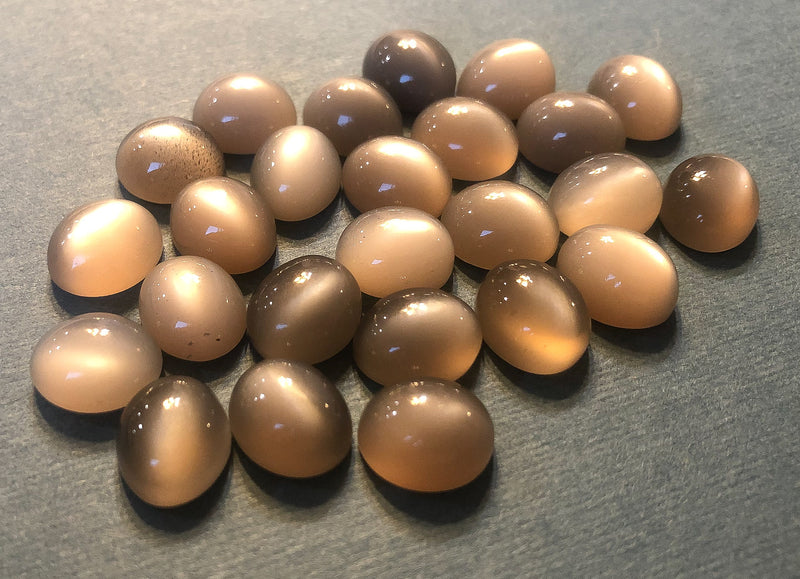 Grey Moonstone cabochons 12x10 Oval
