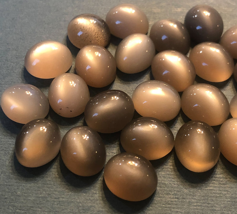 Grey Moonstone cabochons 12x10 Oval