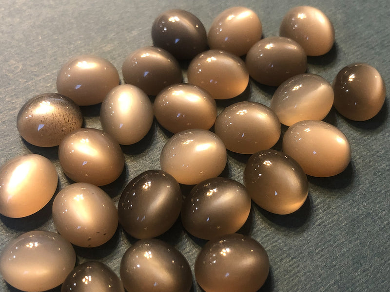 Grey Moonstone cabochons 12x10 Oval