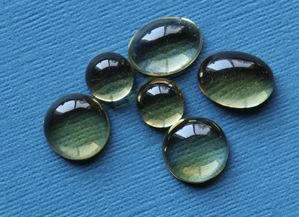 Cabochons citrines ronds 12mm