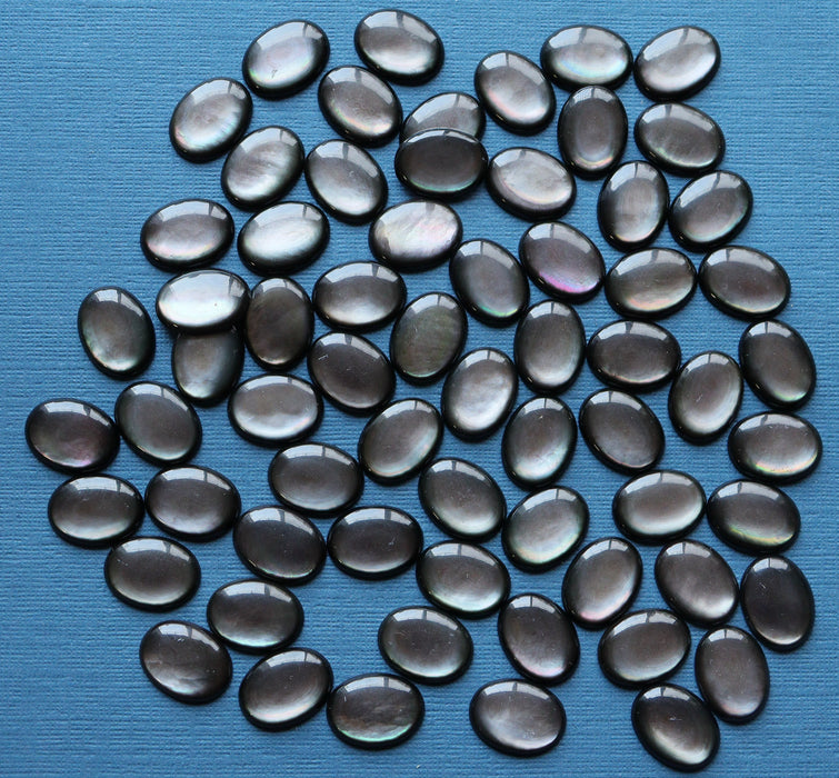 Black Tahitian Mother of Pearl cabochons 16x12 mm