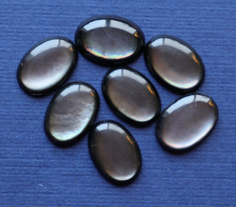 Black Tahitian Mother of Pearl cabochons 14x10mm