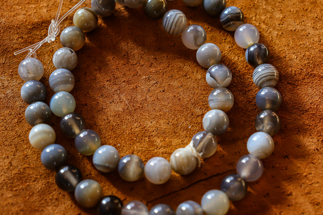 Perles d'agate du Botswana