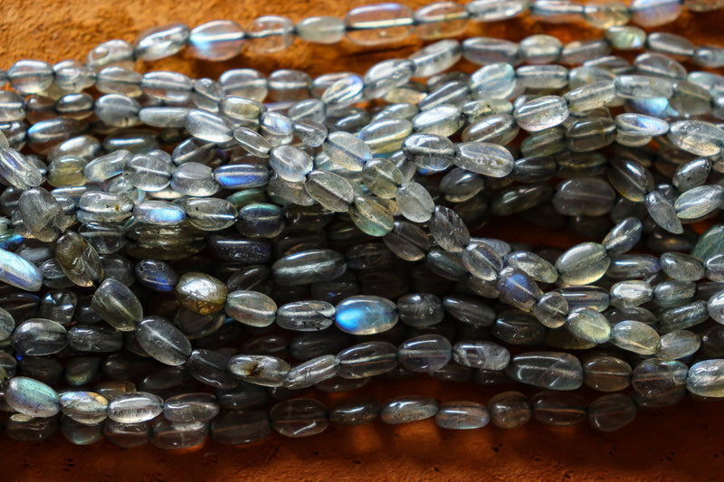 Perles Labradorite ovales 3,5 x 8 mm