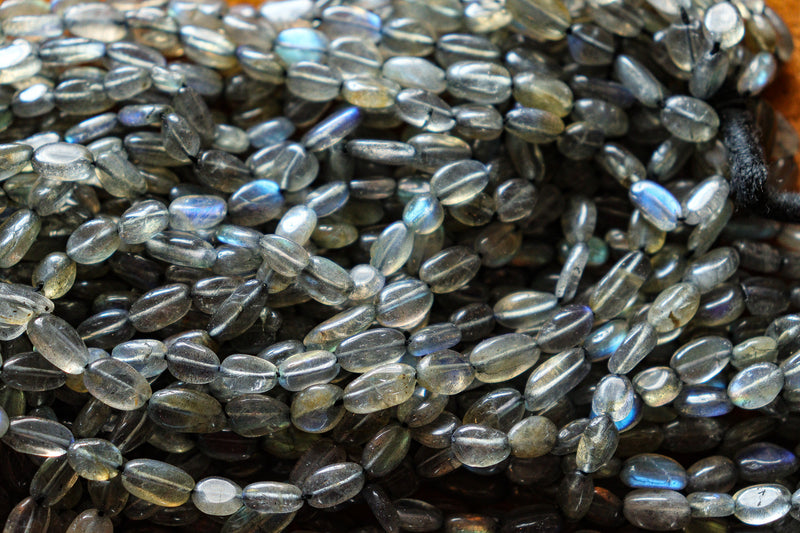 Perles Labradorite ovales 3,5 x 8 mm
