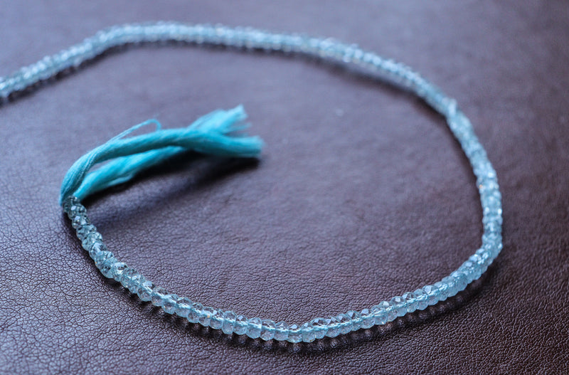 Perles aigue-marine naturelles non traitées 4mm-4.5mm