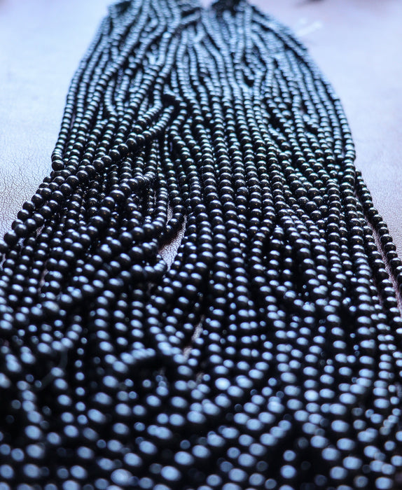 Perles Spinelle Noir 3mm lisses