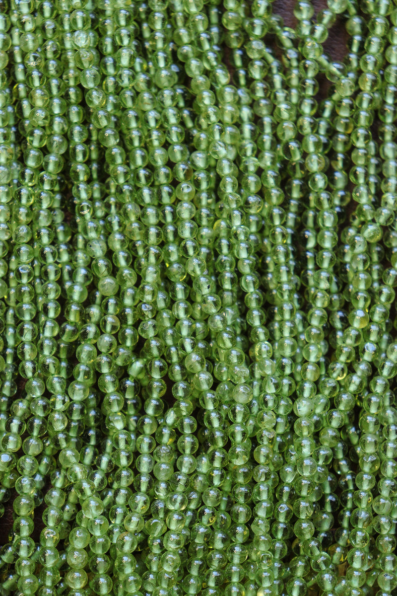 Round Peridot Beads
